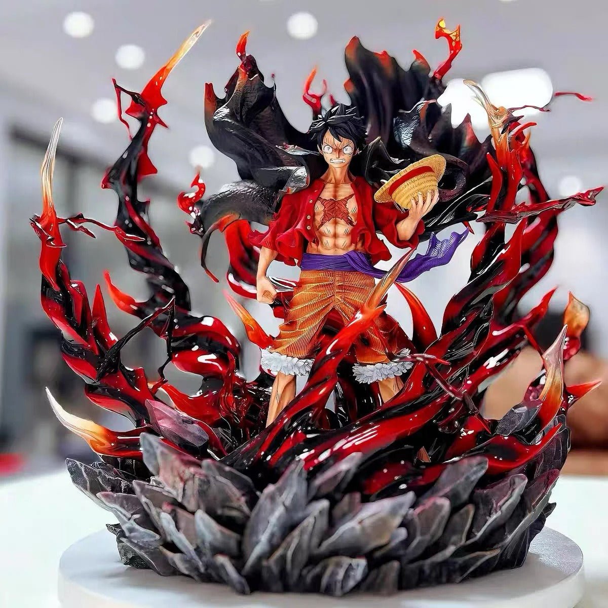 Action Figure One Piece Monkey D. Luffy Haki 35cm - Hideastore