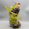 Action Figure One Piece Roronoa Zoro Con LED 2 Teste 30 Cm - Hideastore