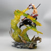 Action Figure One Piece Roronoa Zoro Con LED 2 Teste 30 Cm - Hideastore