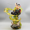 Action Figure One Piece Roronoa Zoro Con LED 2 Teste 30 Cm - Hideastore
