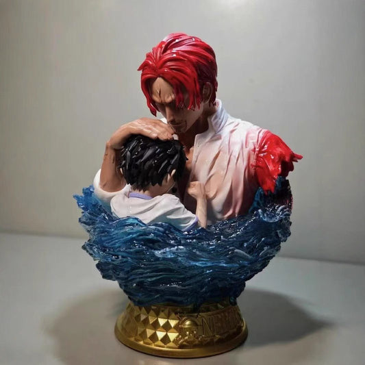 Action Figure One Piece Shanks il rosso e Monkey D. Luffy Busto - Hideastore