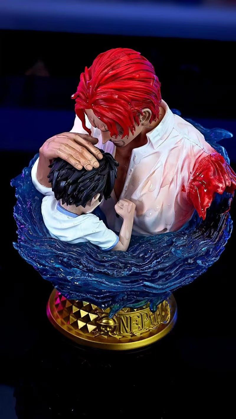 Action Figure One Piece Shanks il rosso e Monkey D. Luffy Busto - Hideastore