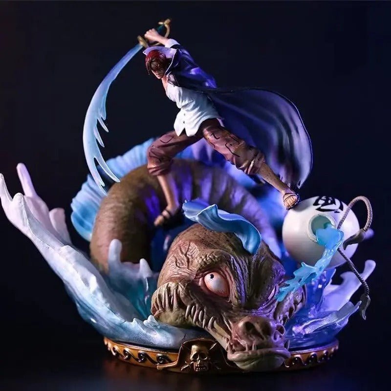 Action Figure One Piece Shanks il Rosso Vs Sea Monster 28cm - Hideastore