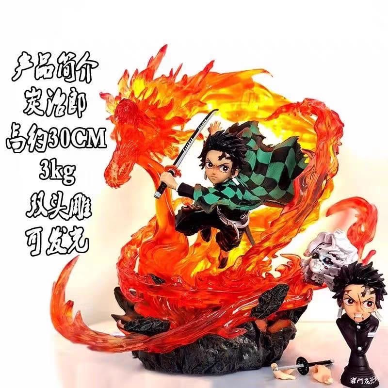 Demon Slayer Kamado Tanjiro Hinokami Kagura VS Rui Action Figure - Hideastore