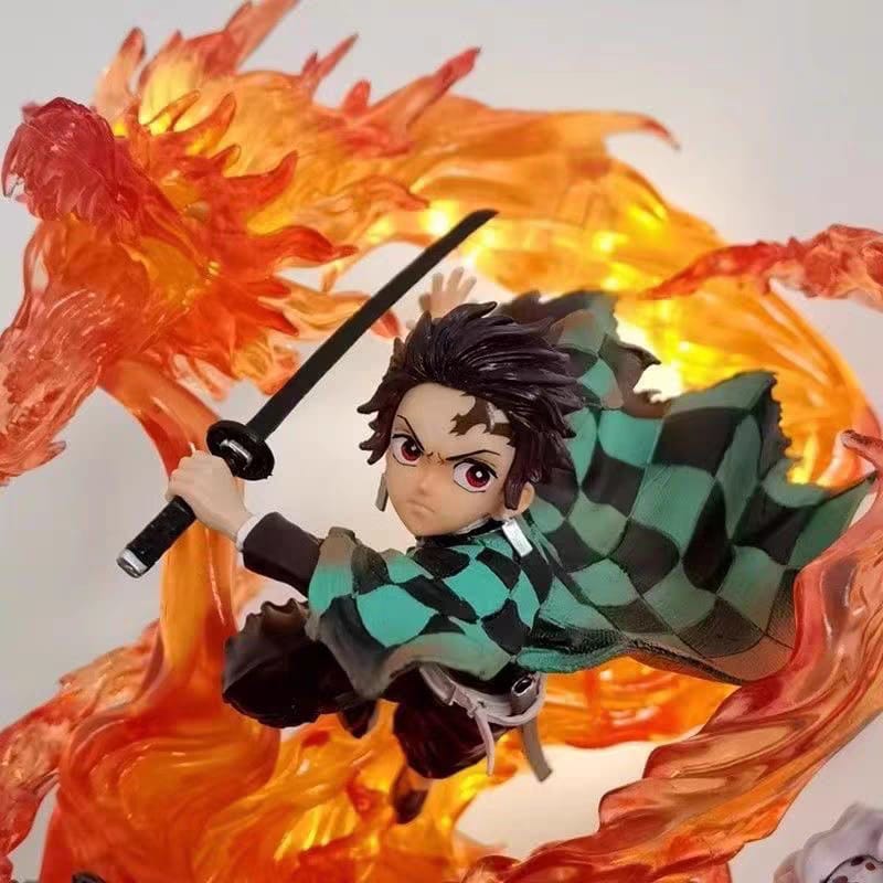 Demon Slayer Kamado Tanjiro Hinokami Kagura VS Rui Action Figure - Hideastore