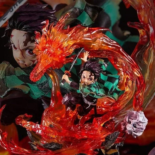 Demon Slayer Kamado Tanjiro Hinokami Kagura VS Rui Action Figure - Hideastore