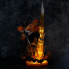 Demon Slayer Zenitsu Agatsuma Flaming Thunder God 36cm Action Figure Con LED - Hideastore