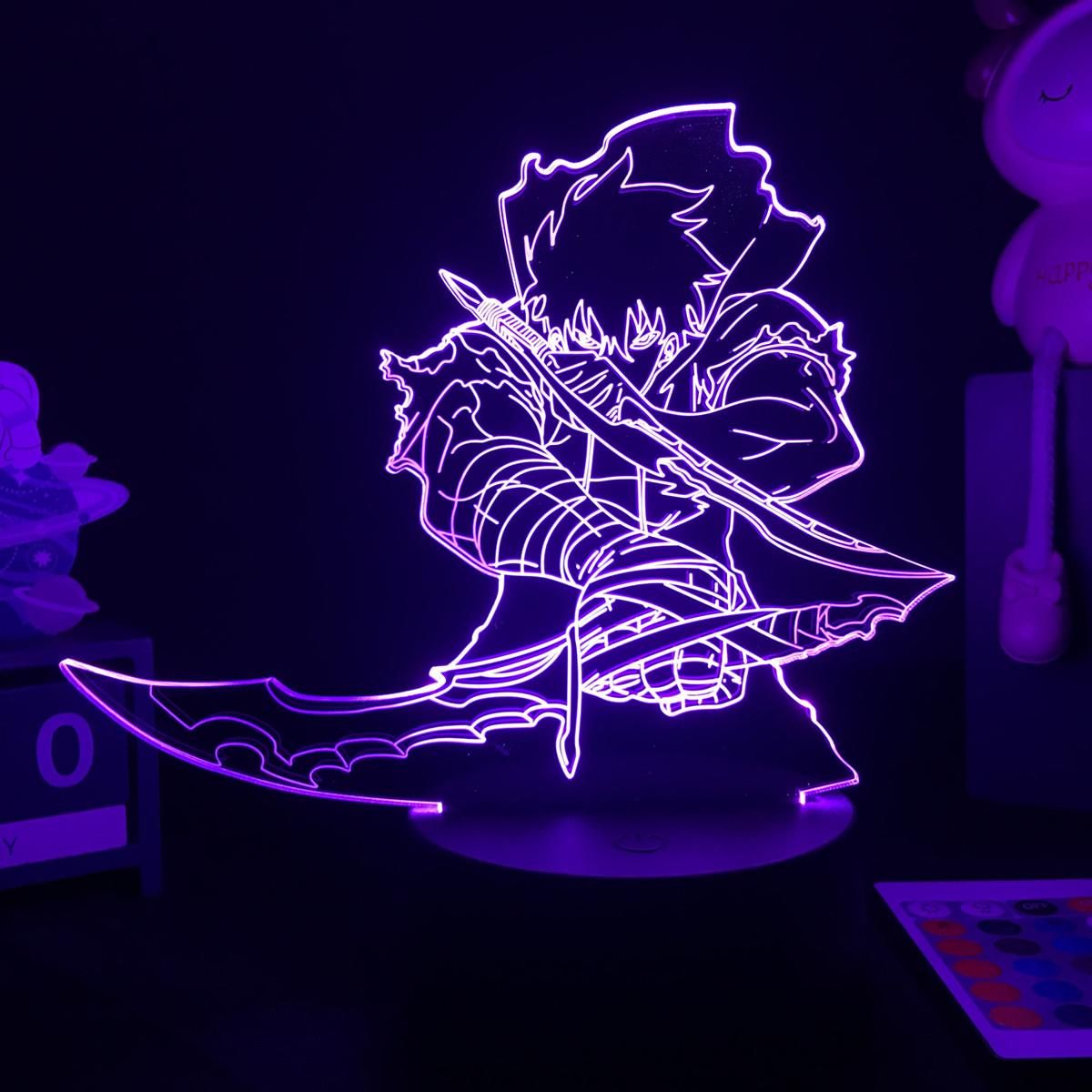 Lampada LED USB Solo Leveling Sung Jin Woo 7 Colori - Hideastore