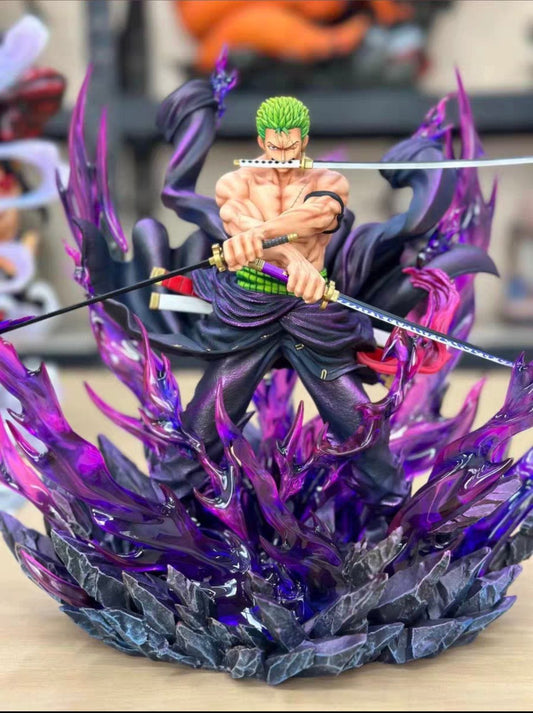 Pre Ordine One Piece Roronoa Zoro Purple Aura TH Studio Resina 34cm - Hideastore