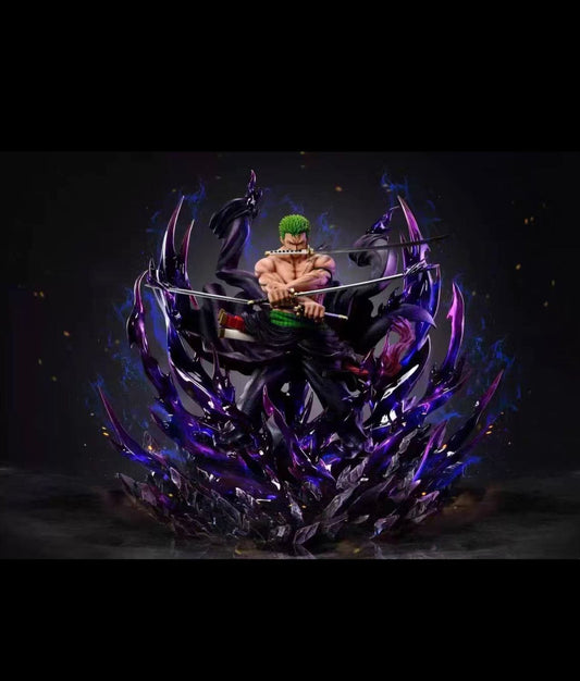 Pre Ordine One Piece Roronoa Zoro Purple Aura TH Studio Resina 34cm - Hideastore