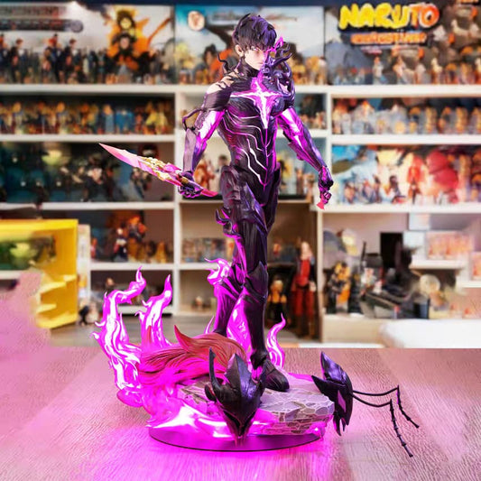 Solo Leveling Sung JinWoo Action Figure Con LED Lion Red Studio - Hideastore