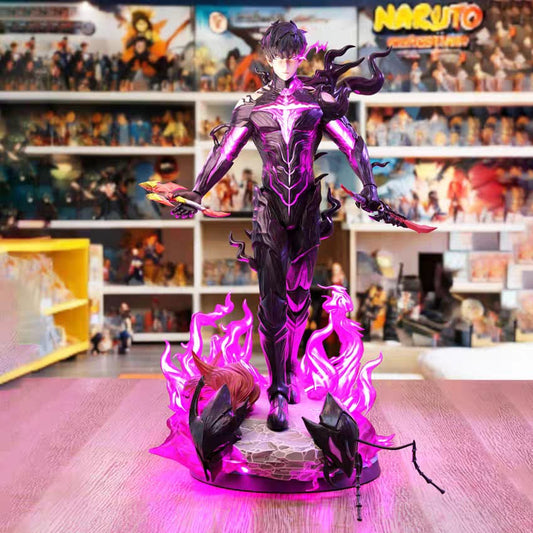 Solo Leveling Sung JinWoo Action Figure Con LED Lion Red Studio - Hideastore