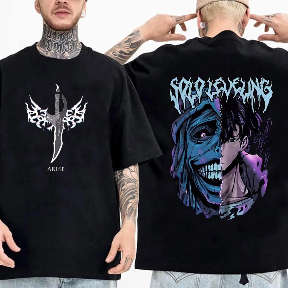 T-Shirt a Maniche Corte Cotone Solo Leveling Knife Arise - Hideastore