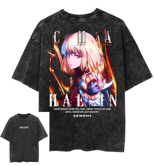 T-Shirt Solo Leveling Unisex Hunter Cha Hae - In 100% Cotone - Hideastore