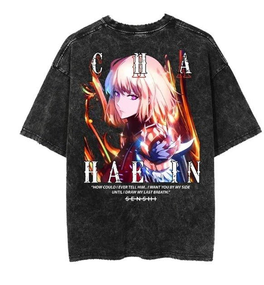 T-Shirt Solo Leveling Unisex Hunter Cha Hae - In 100% Cotone - Hideastore